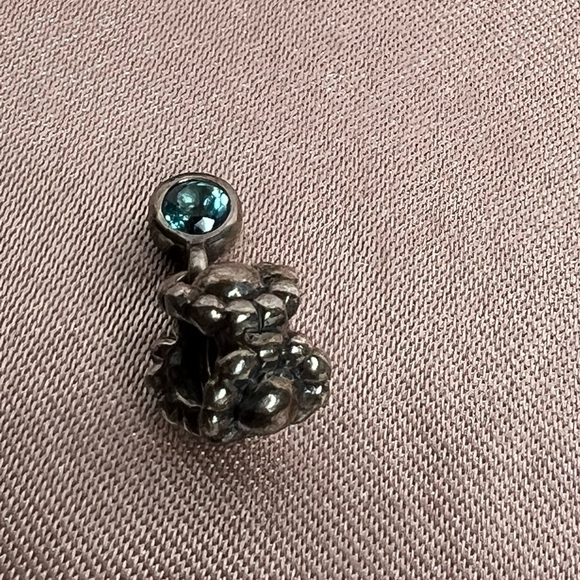 Pandora Blue Topaz Dew Drop Flower Charm - Picture 3 of 4
